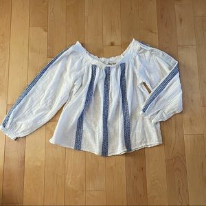 4/$20 L.O.G.G. off the shoulder linen cotton top